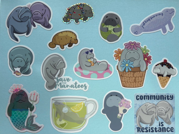 Ultimate Manatee Sticker Pack (Set of 14)