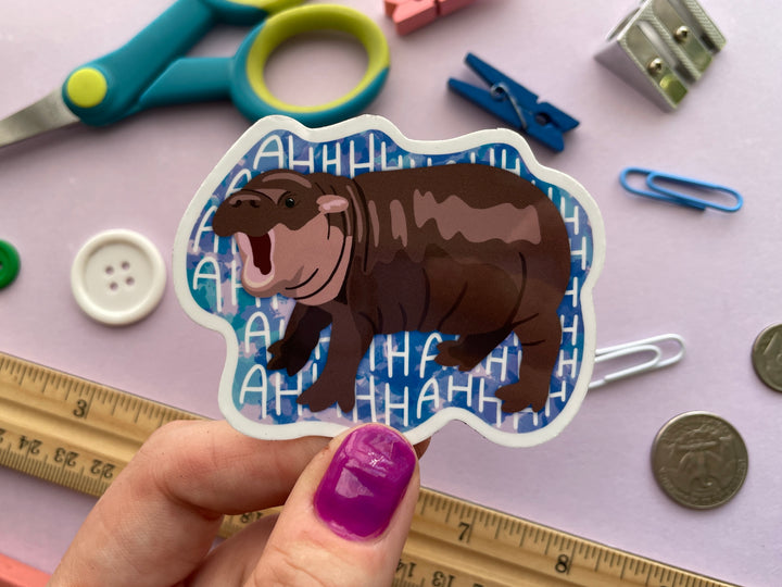 Screaming Pygmy Hippo Magnet