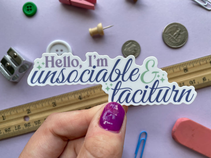 Unsociable and Taciturn Sticker (Pride and Prejudice)