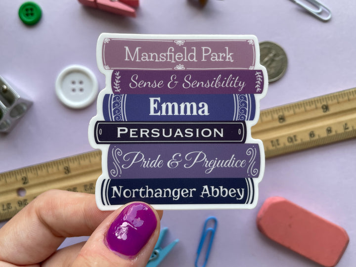 Jane Austen Book Spines Sticker