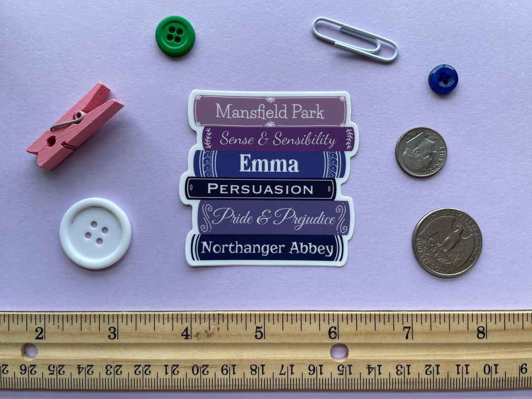 Jane Austen Book Spines Sticker
