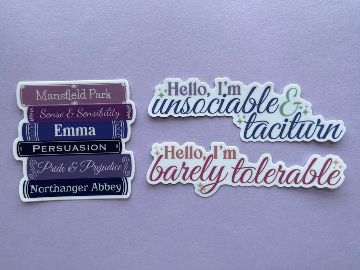 Jane Austen Pride and Prejudice Stickers (Set of 3)